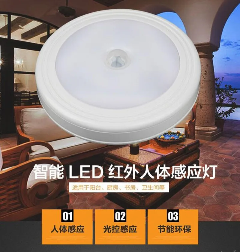 Магнитный инфракрасный яркий светодиодный настенный светильник с датчиком