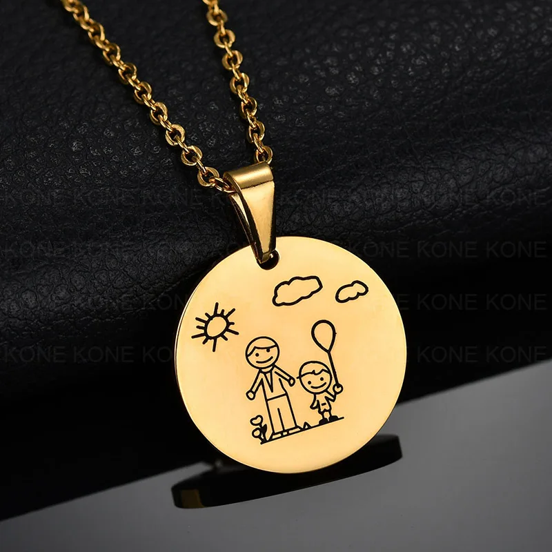 Лидер продаж кулон UZone из нержавеющей стали для всей семьи сына папы ожерелье