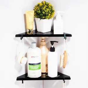 Подвесные полки для душа, черные, из алюминия, угловые, треугольная полка для ванной