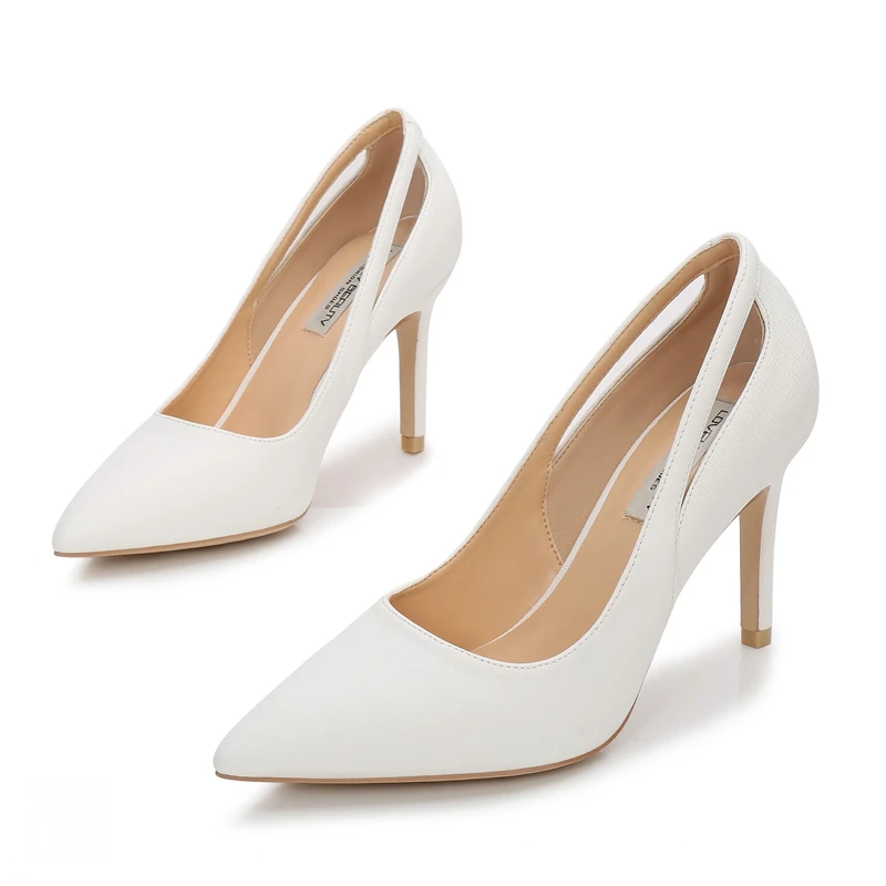 

2021 New White Black 7cm Thin High Heels Women Pumps Pointed Toe Fashion Sexy Comfortable Female Shoes Party Office Shoes E0020