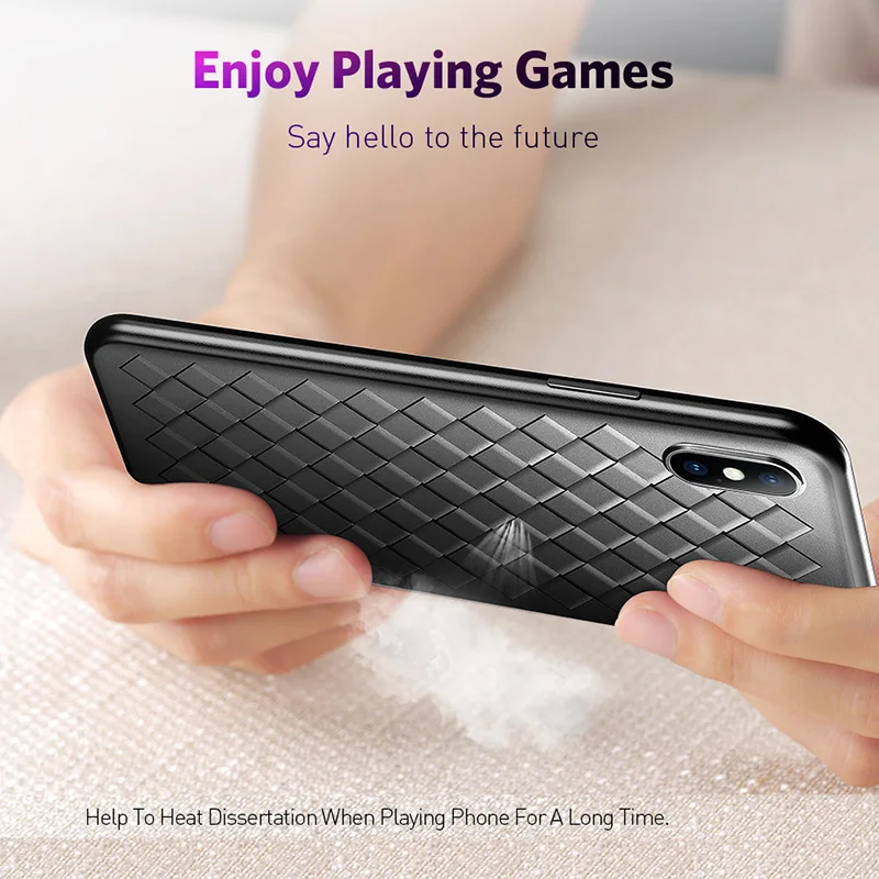 Для iPhone X XS MAX XR 11 Pro Max противоударный Ультратонкий Мягкий ТПУ тканый кожаный чехол