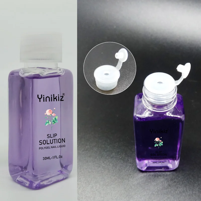 

Yinikiz 30ml Transparent Purple Color Nail Liquid Slip Solution for Extend Nail Gliding Liquid Nail Gel