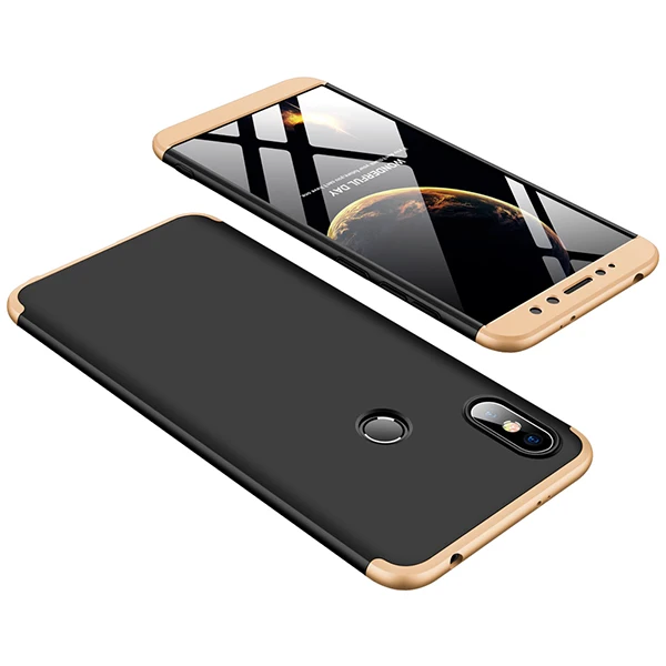 Gold Black Gold Чехол GKK 360 с полной защитой для Xiao mi Red mi S2 A2 Lite 4X6 pro 6A 7, жесткий матовый чехол для Xiaomi mi A2 A3 8 Lite 9 SE - Цвет: Gold Black Gold