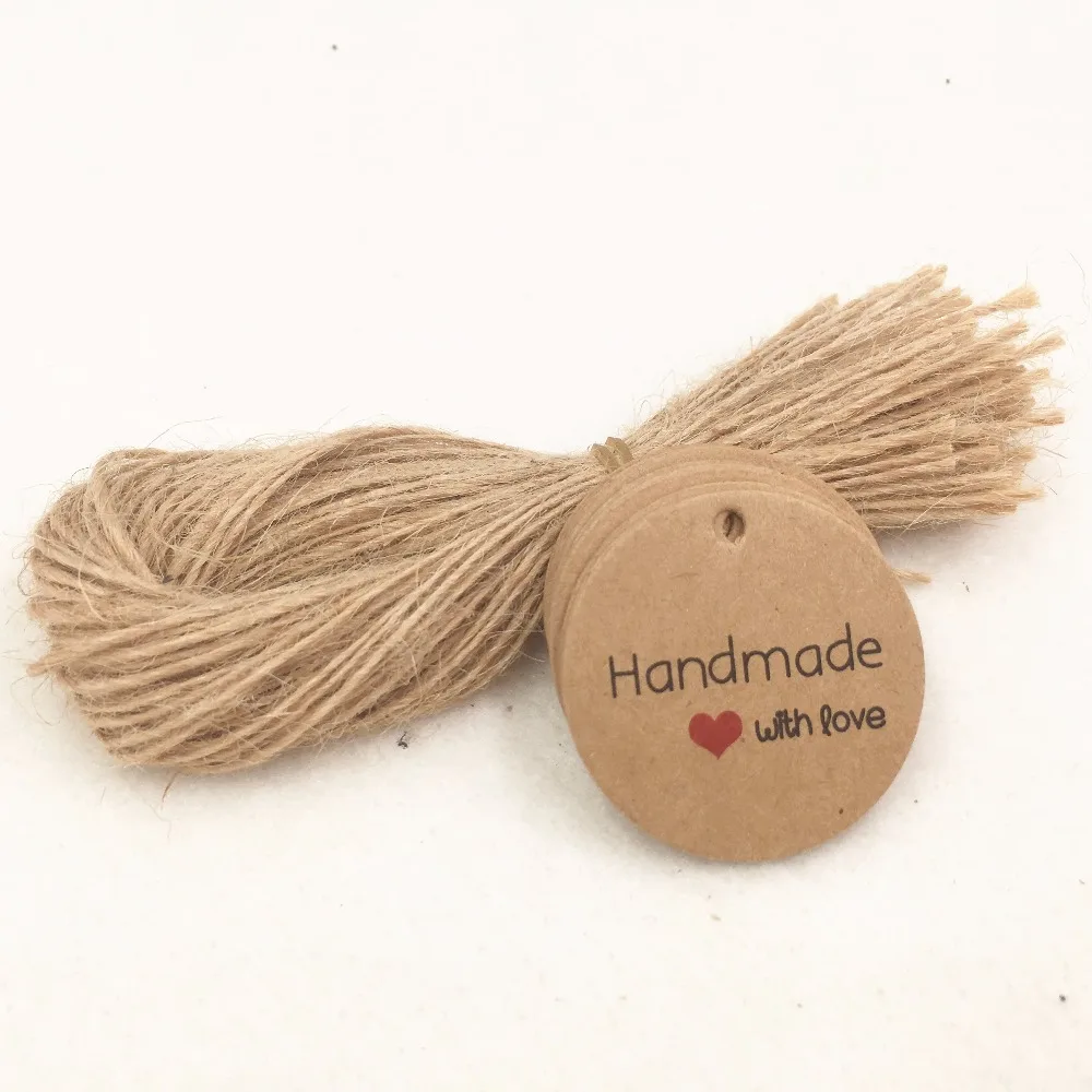 200pcs Kraft Gift Hang Tags+200pcs Strings Handmade With Love Christmas Packing Labels For Boxes/Handicraft/Bags/flower | Дом и сад