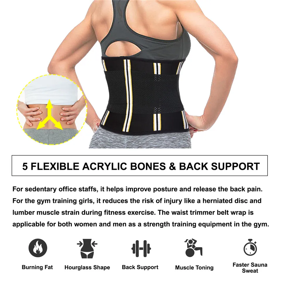 Junlan Women Waist Trainer Neoprene Slimming Belt Reducing Workout Shapewear Tummy Control Training Shaper Modeling Shaping