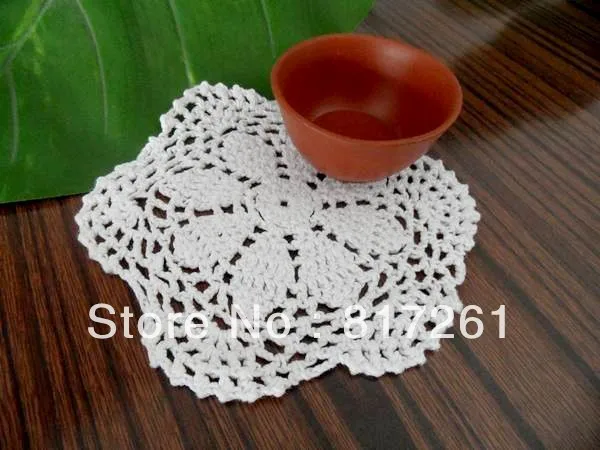 Бесплатная доставка 5 шт./партия белые кружевные вязаные крючком doilies RUfashion с