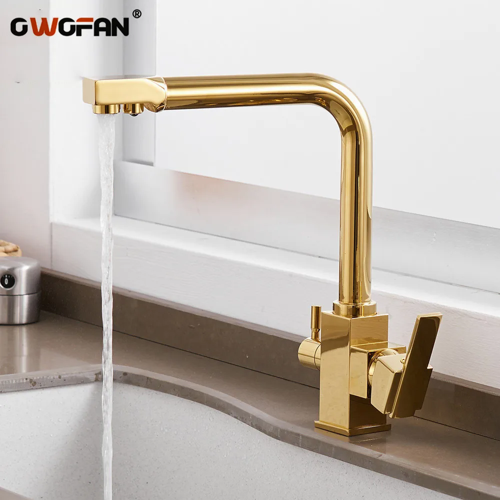 

Kitchen Faucets Deck Mount Mixer Tap 360 Degree Rotation with Water Purification Features Single Hole Crane For Kitchen N22-193