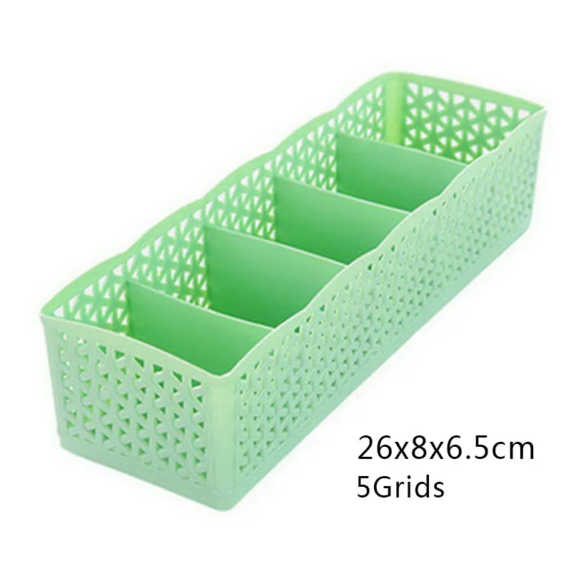 Plastic green Urijk 4 шт. коробки для хранения галстуков носки шорты бюстгальтер нижнее белье разделитель ящик с крышкой Шкаф Органайзер Ropa Interior Organizador - Цвет: Plastic green
