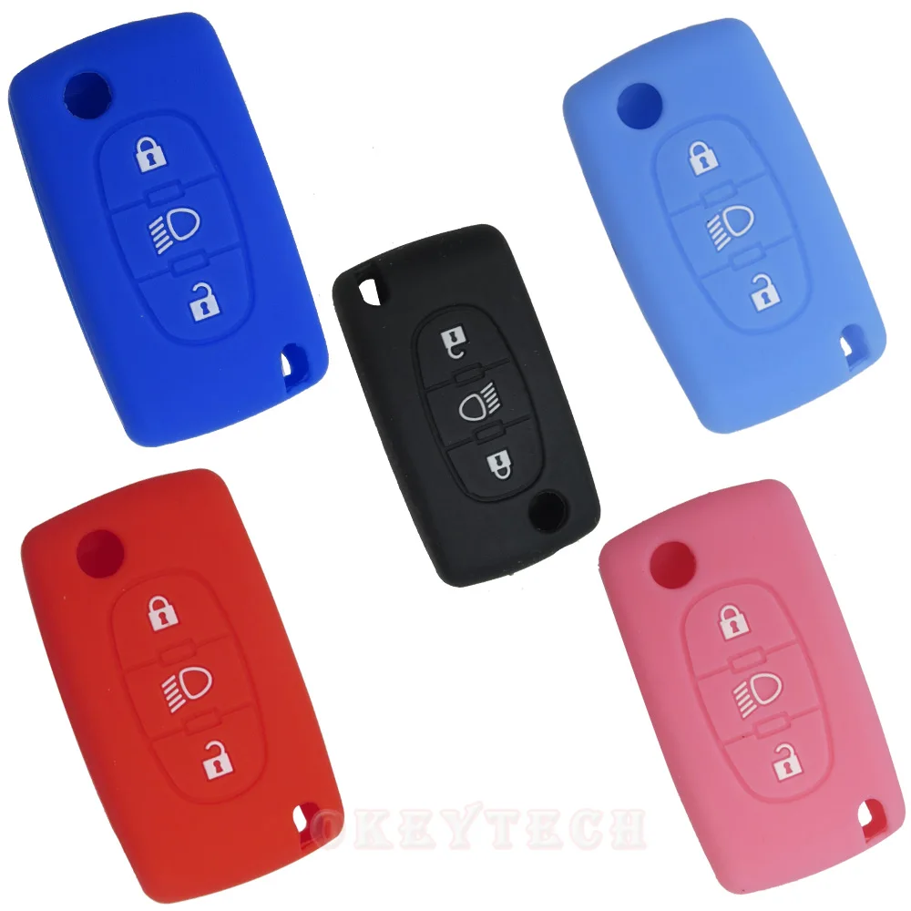 Силиконовый резиновый чехол для автомобильного ключа защитный Citroen C3 C4 Xsara Picasso