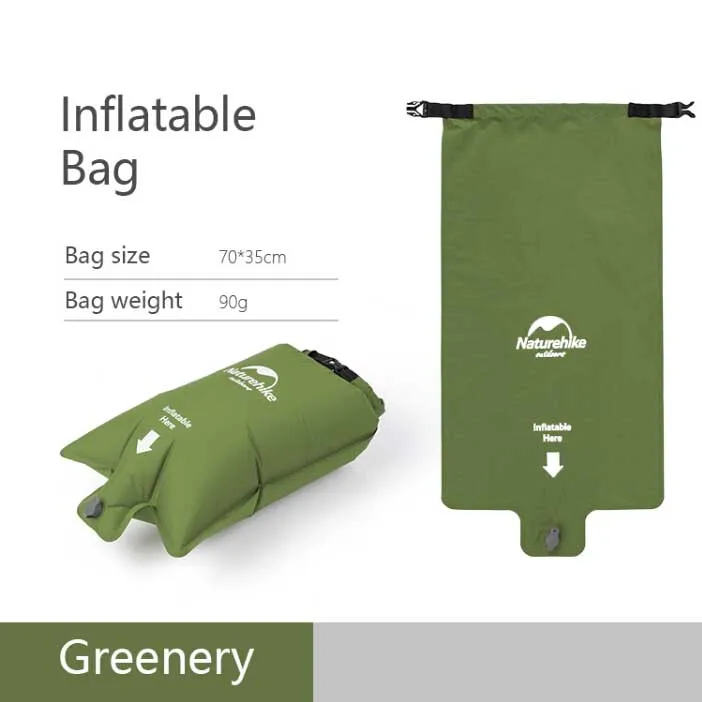 Green Inflatable bag Naturehike нейлоновый ТПУ коврик для сна легкий влагостойкий воздушный матрас портативный надувной матрас походный коврик NH19Z032-P - Цвет: Green Inflatable bag