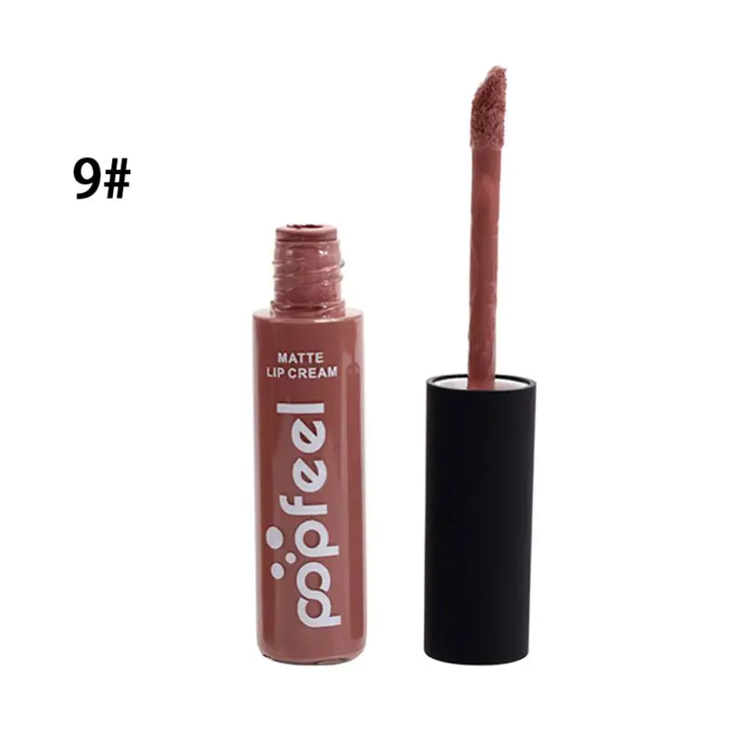 9 Popfeel жидкий матовая помада для губ Batom губ комплект Labiales матовая и увлажняющая длительный водостойкий ню Pintalabios - Цвет: 9