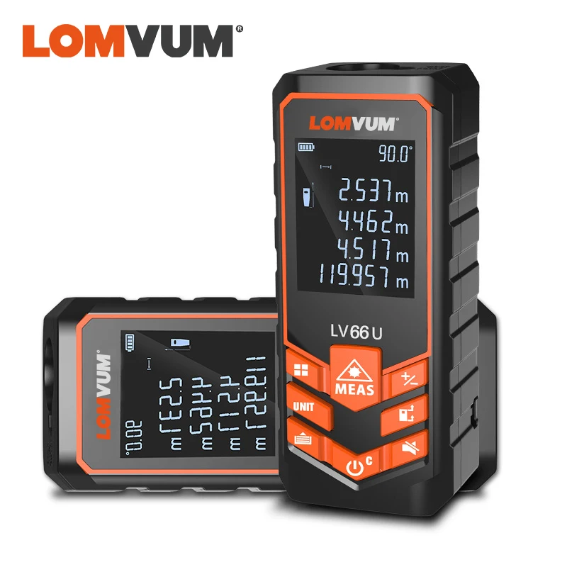 LOMVUM-medidor de distancia automático telémetro láser, LV 66U, telémetro de medición de análisis electrónico, telémetro de instrumento de 40m - 120M