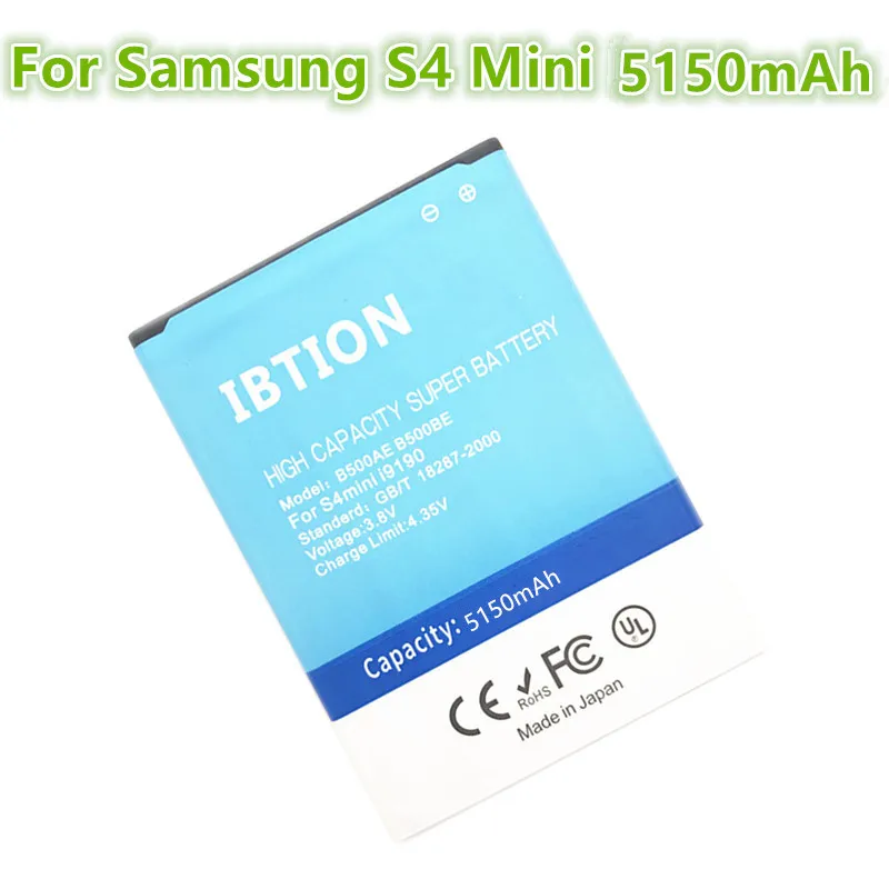 Ibtion 5150 мА/ч B500BE B500AE для samsung S4 мини Батарея I9190 I9198 I9192 I9195 S4mini/для