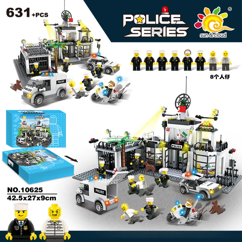 8051 Building Blocks Fire Station Model Compatible Legoings City Bricks Block ABS Plastic Educational Toys For Children | Игрушки и