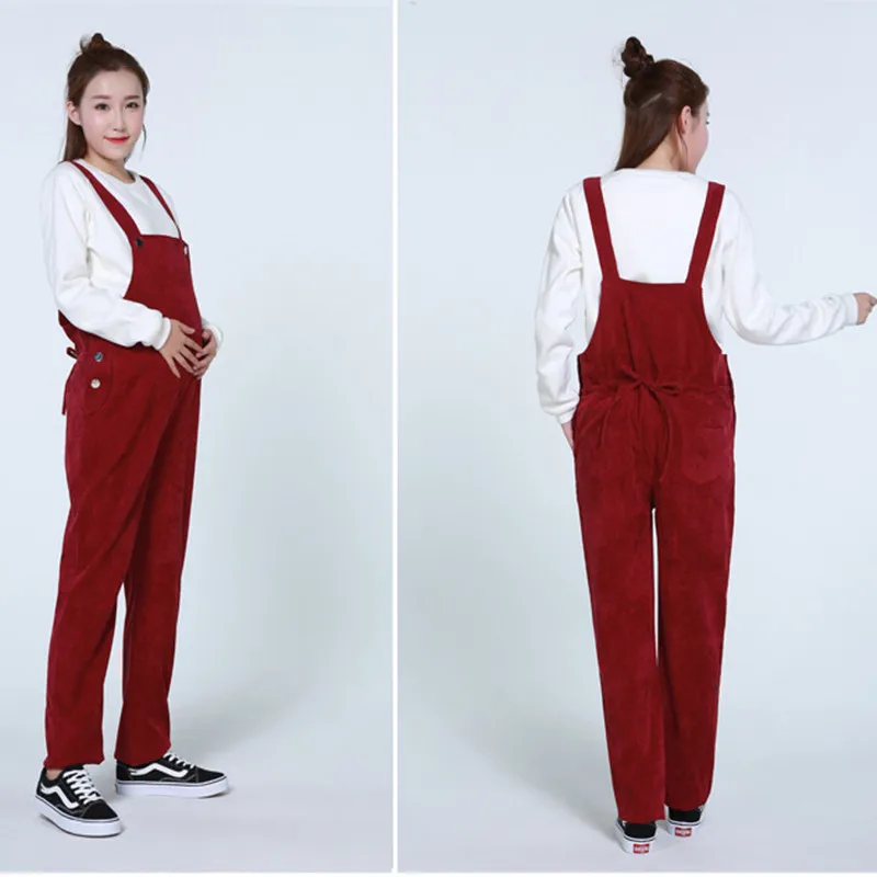 Женские повседневные вельветовые брюки для беременных; Комбинезоны на подтяжках; комбинезон; сезон весна-осень; Одежда для беременных; брюки; комбинезон
