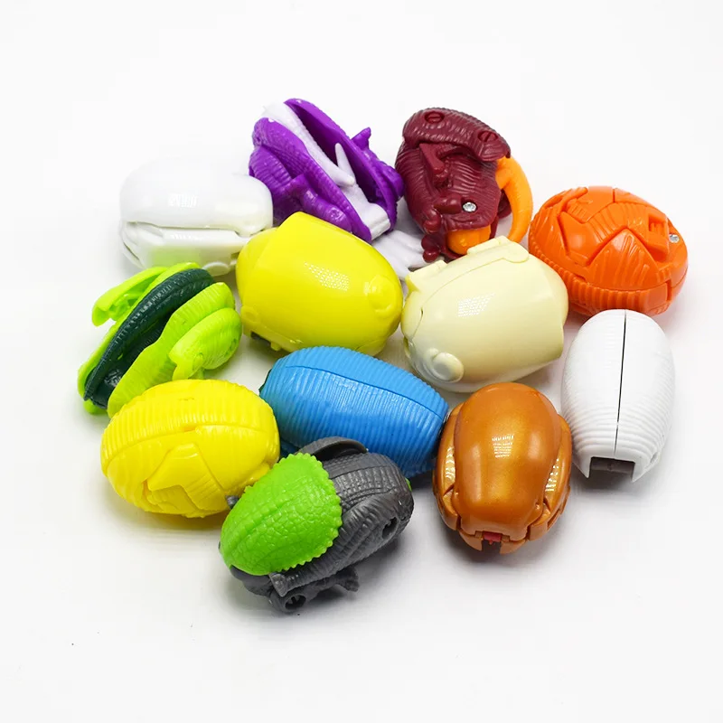 100Pcs/Lot Plastic Surprise Egg Dinosaur Capsule with Car Toy Deformation Mini Eggs Toys for Kids Wholesale | Игрушки и хобби