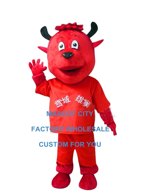 Костюм-талисман Красный Дьявол из коровы на заказ оптовая продажа для взрослых