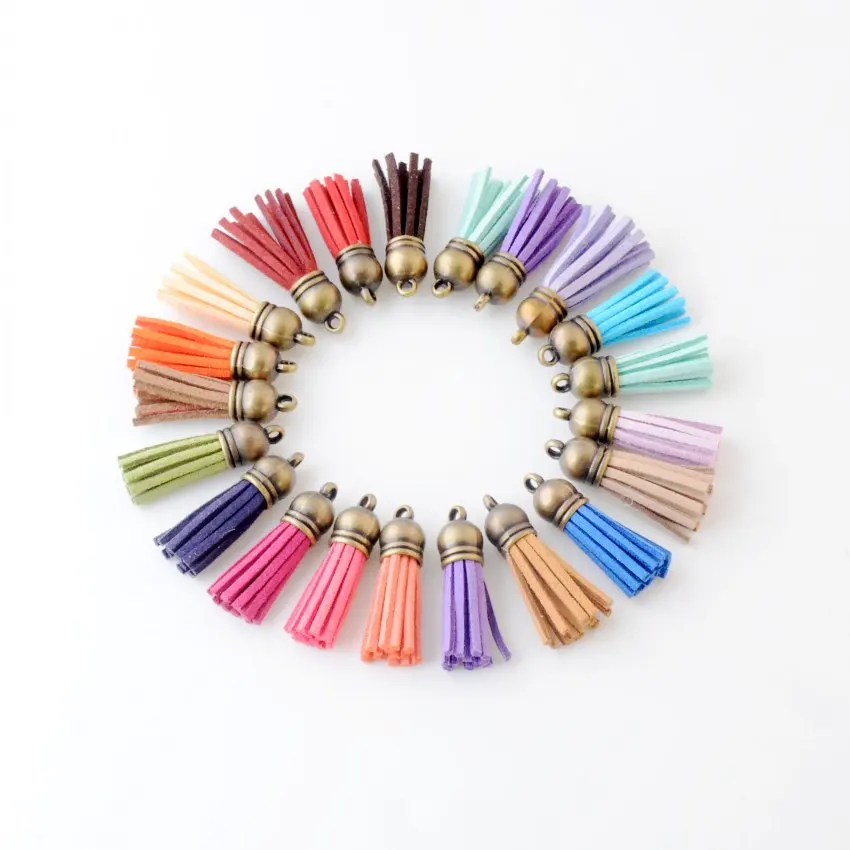 20 шт 3 8 см винтажная кожаная кисточка бахрома для Purl Macrame DIY ювелирные изделия