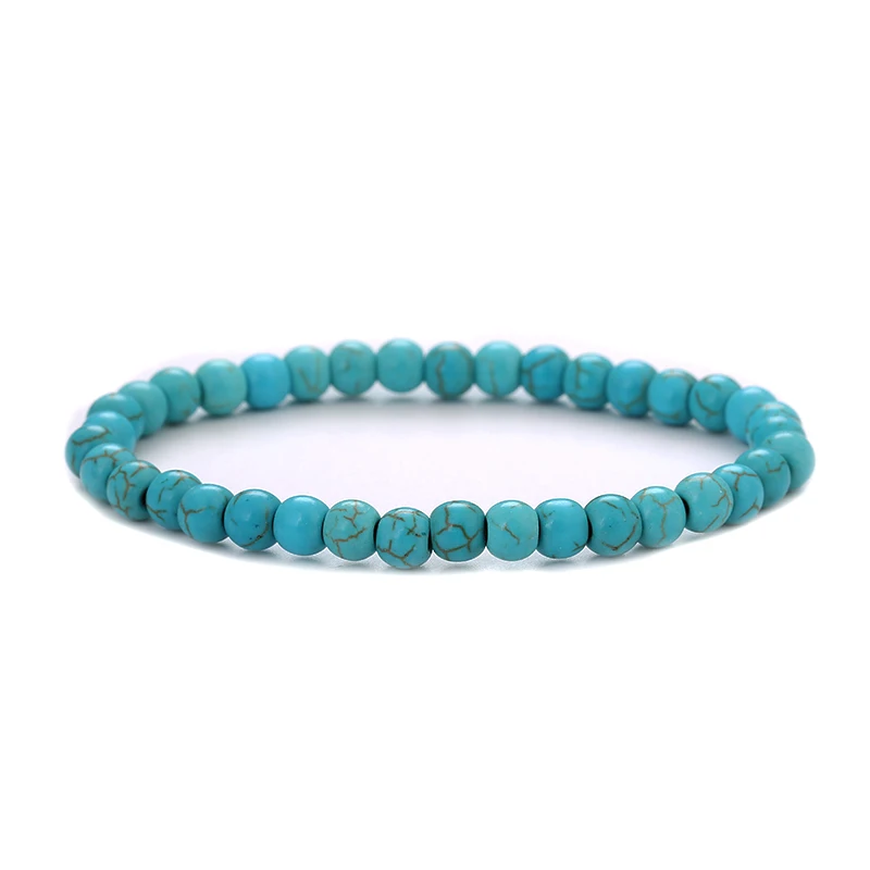 Kang hua модные браслеты 6 мм натуральный камень 18 цветов бусины браслет для тренда мужчин и женщин популярные ювелирные изделия Подарочная бижутерия - Окраска металла: 1