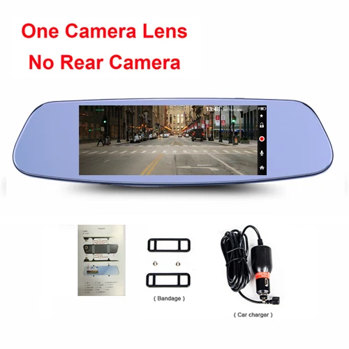 one camera 7," Автомобильный видеорегистратор с сенсорным экраном, камера, Dush Cam Review, Dush Cam Review, зеркало, супер ночное видение, Dvr детектор, видео рекордер, двойной объектив - Название цвета: one camera