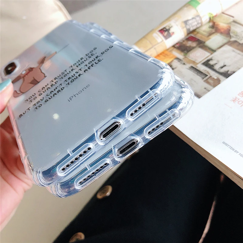 Kexin Animal Phone Case For iPhone Xr Xs Max Lovely Dog Cat Looking Food Design 6 7 8 Plus Shockproof Clear |