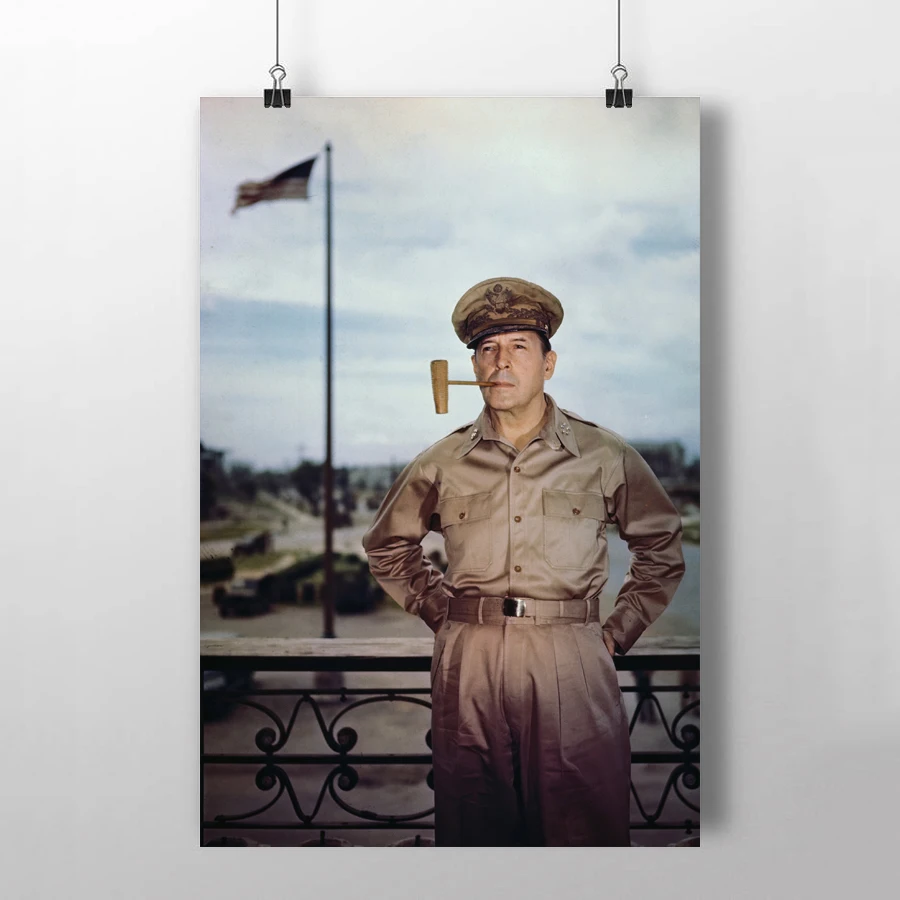 Douglas McArthur military World War II Classic Picture Posters and Prints Canvas Art Scrolls paintings For Living Room Decor | Дом и сад