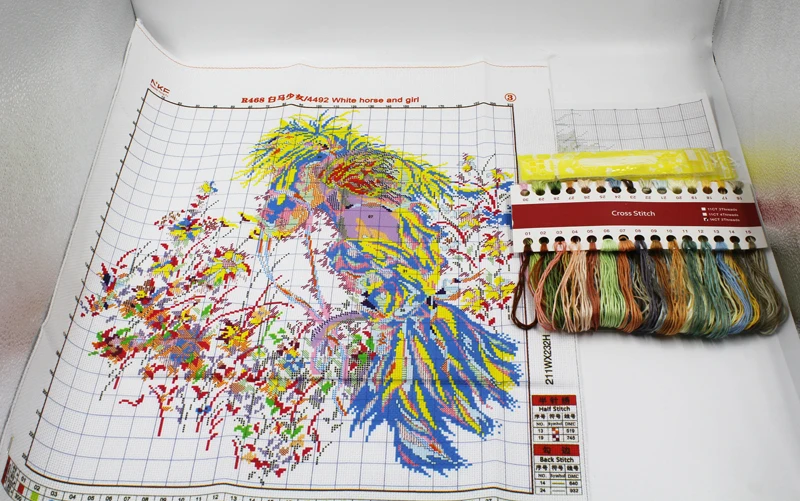 Набор для вышивки JOY SUNDAY крестиком сделай сам с изображением белого лошади|joy