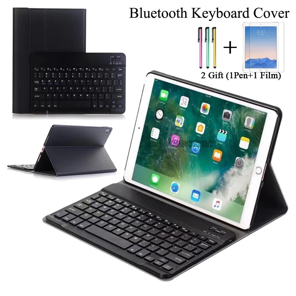 Для iPad 9 7 2018 2017 чехол с клавиатурой ультра тонкий из искусственной кожи умный
