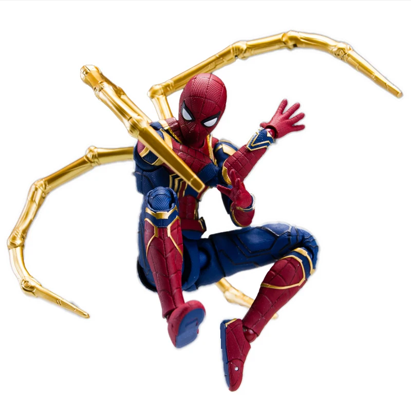 Hot 14CM Spider-Man Spiderman Avengers Infinity War upgrade iron spidere Action figure toys doll Christmas gift with box | Игрушки и