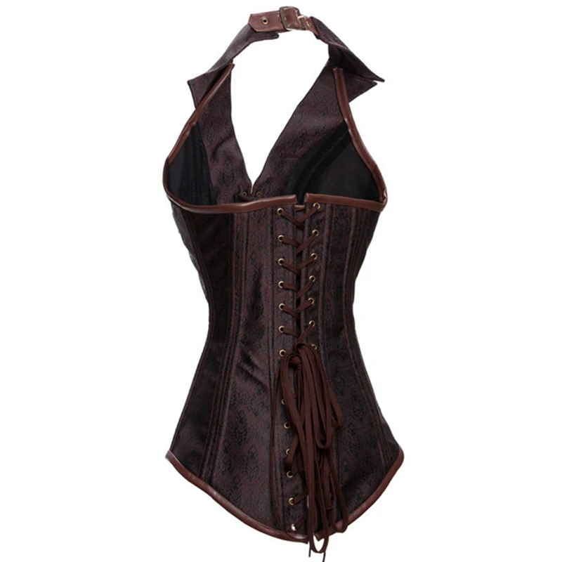 Коричневый винтажный стальной корсет Поддерживающий Пояс-корсет корректирующий