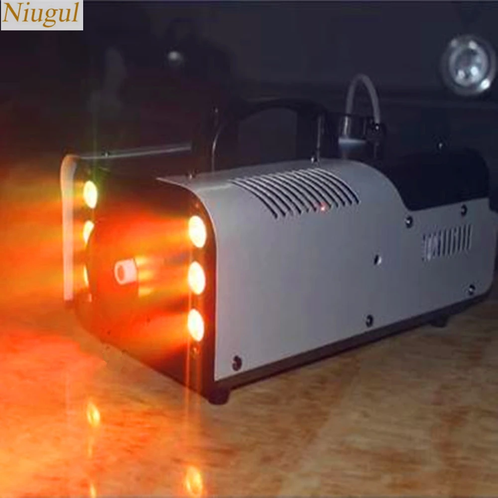 Светодиодный 1500 Вт туман машина/дымовая машина с 6x9W RGB светодиодный свет/этап