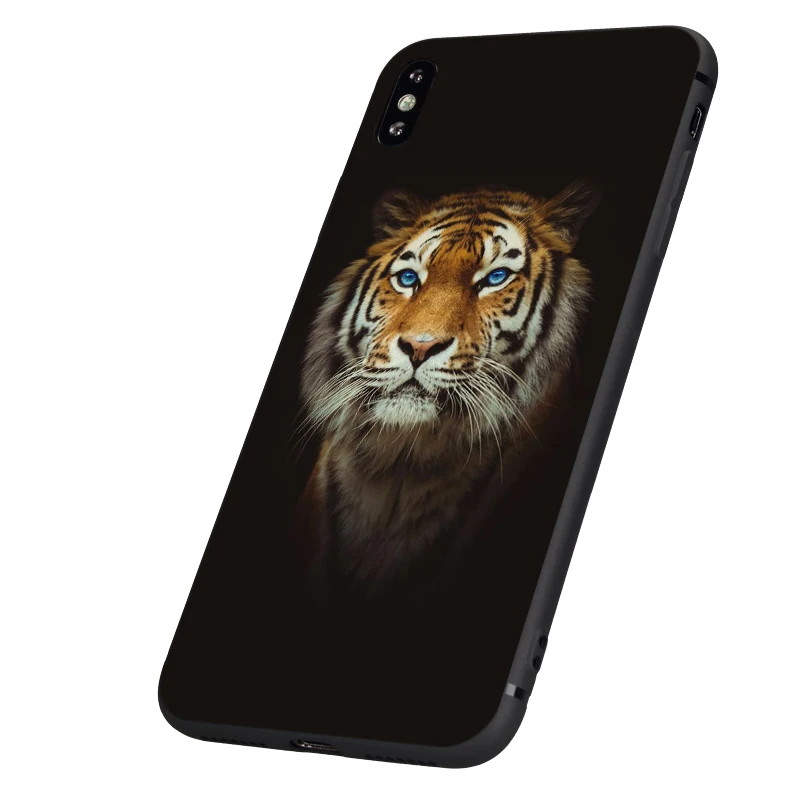 Черный чехол ТПУ для iphone 5 5s se 6 6s 7 8 plus x 10 чехол силиконовый чехол для iphone XR XS 11 pro MAX чехол русский медведь тигр лев