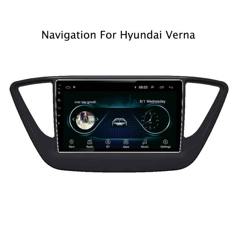 NaviTopia Android 8 1 автомобильный DVD gps Мультимедиа Аудио плеер для hyundai Verna полный