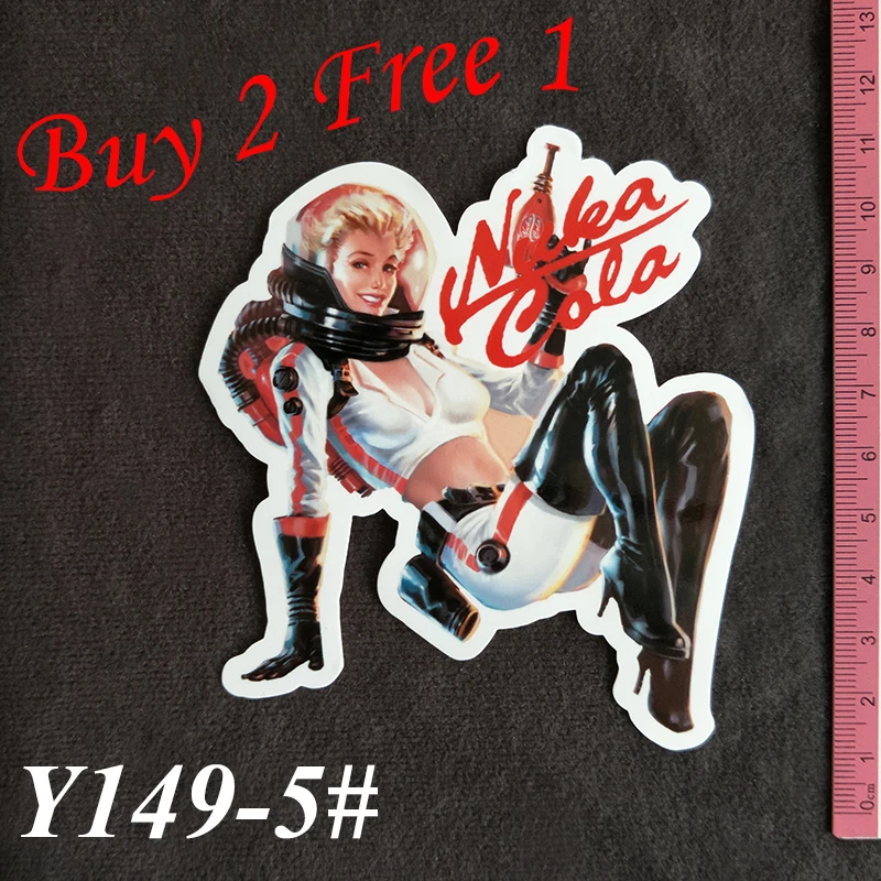 Классическая серия ПВХ наклеек Y149 # Fallout Дорожный чемодан настенный пенал