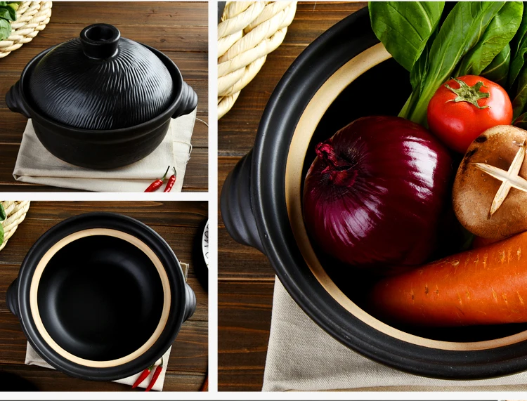 

Cooking casserole double cover Japanese pottery ceramic soil pot soup Chinese steamed rice household fire saucepot hot pot