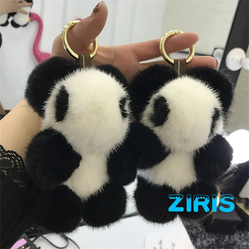 J0049 норки Мех Panda брелки панда кулон автомобиль брелок сумку очарование ювелирных