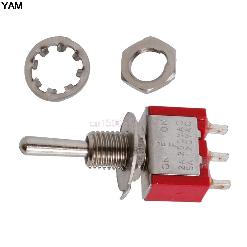 SPDT MTS 103 красный 3Pin ВКЛ ВЫКЛ на 3 позиции Мини тумблер AC250V 2A 120V 5A|Выключатели| |