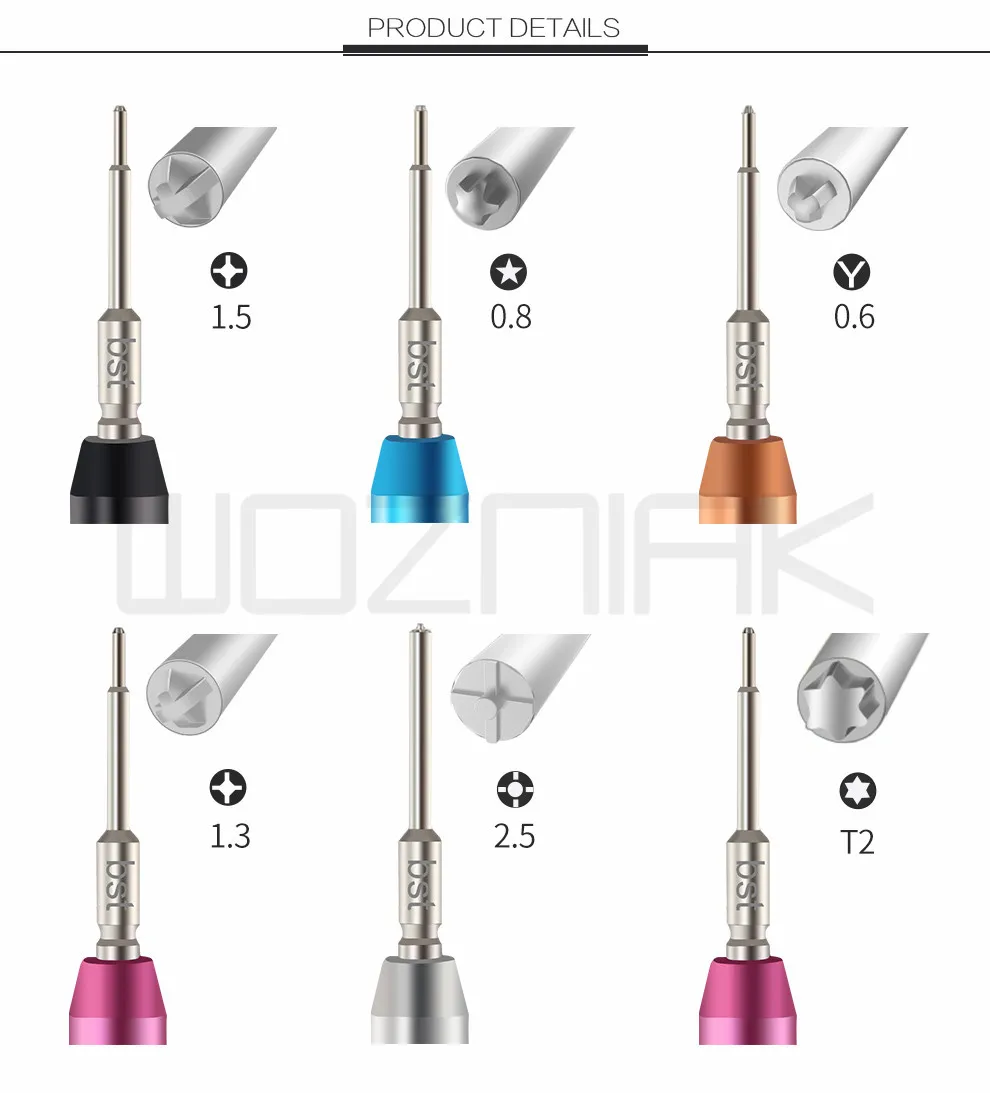 BST-899 противоскользящие высокоточные магнитные 3D отвертки биты Philips Pentalobe Y выпуклый Крест для iPhone samsung huawei