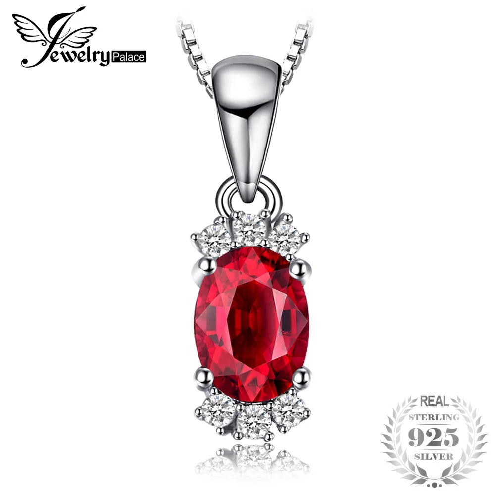 Jewelrypalace 1.2ct овальный Природный гранат Подвески для Для женщин 925 серебро Мода