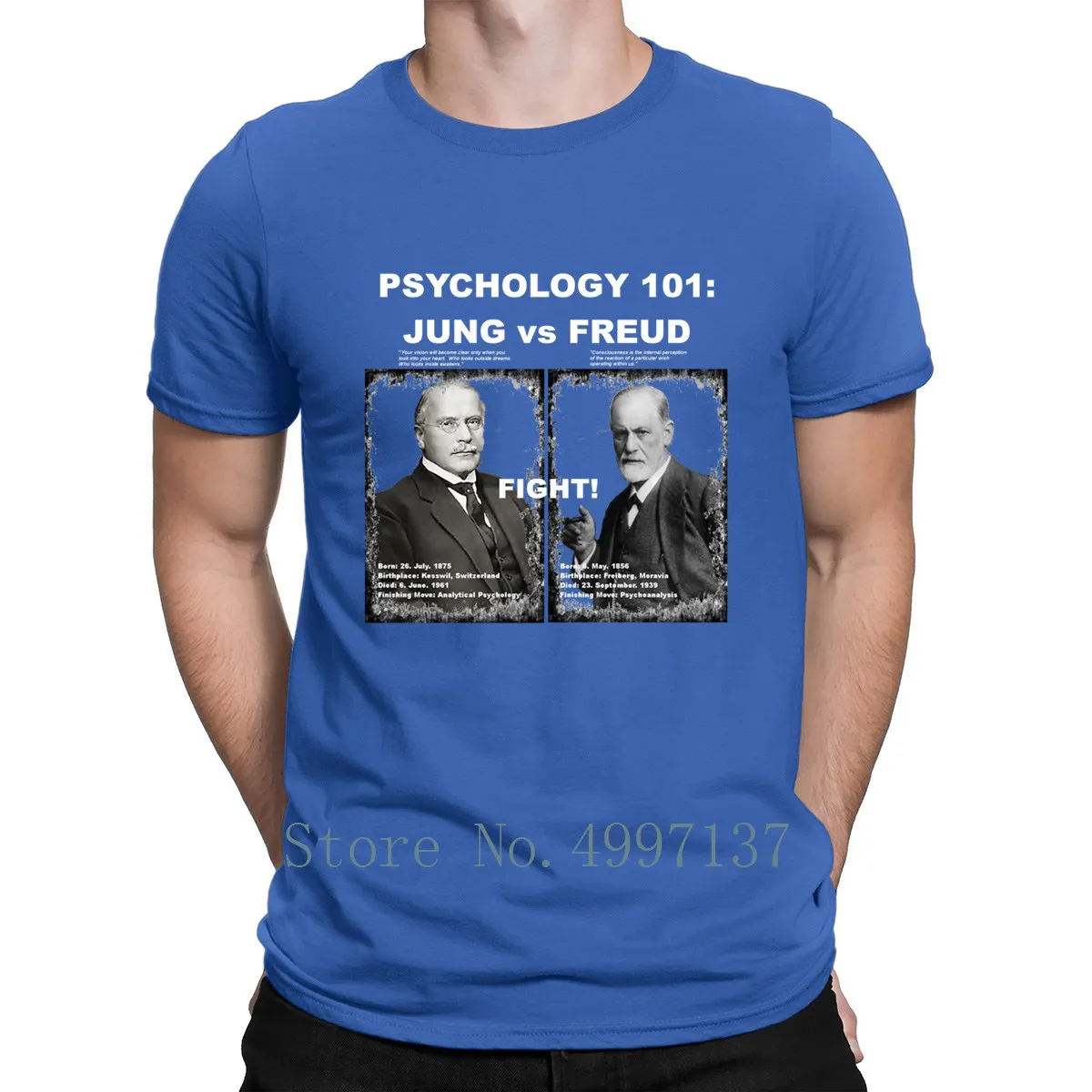 Психологическая коллекция 101 футболка Jung Vs Freud хлопковая весенне-осенняя