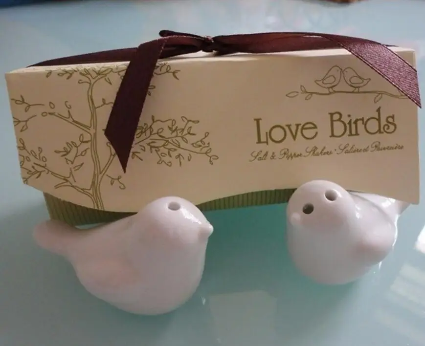 Керамические банки для приправ love birds свадебные подарки помолвки шейкер соли и