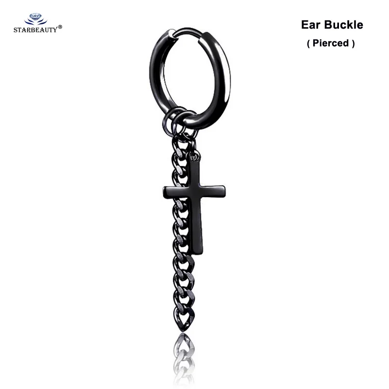 Ear Buckle Black Starbeauty 1 шт./лот Титановый Крест Спираль пирсинг для пупка пирсинг пробки ювелирные изделия кисточкой поддельный пирсинг ухо манжеты клип поддельные серьги - Окраска металла: Ear Buckle Black