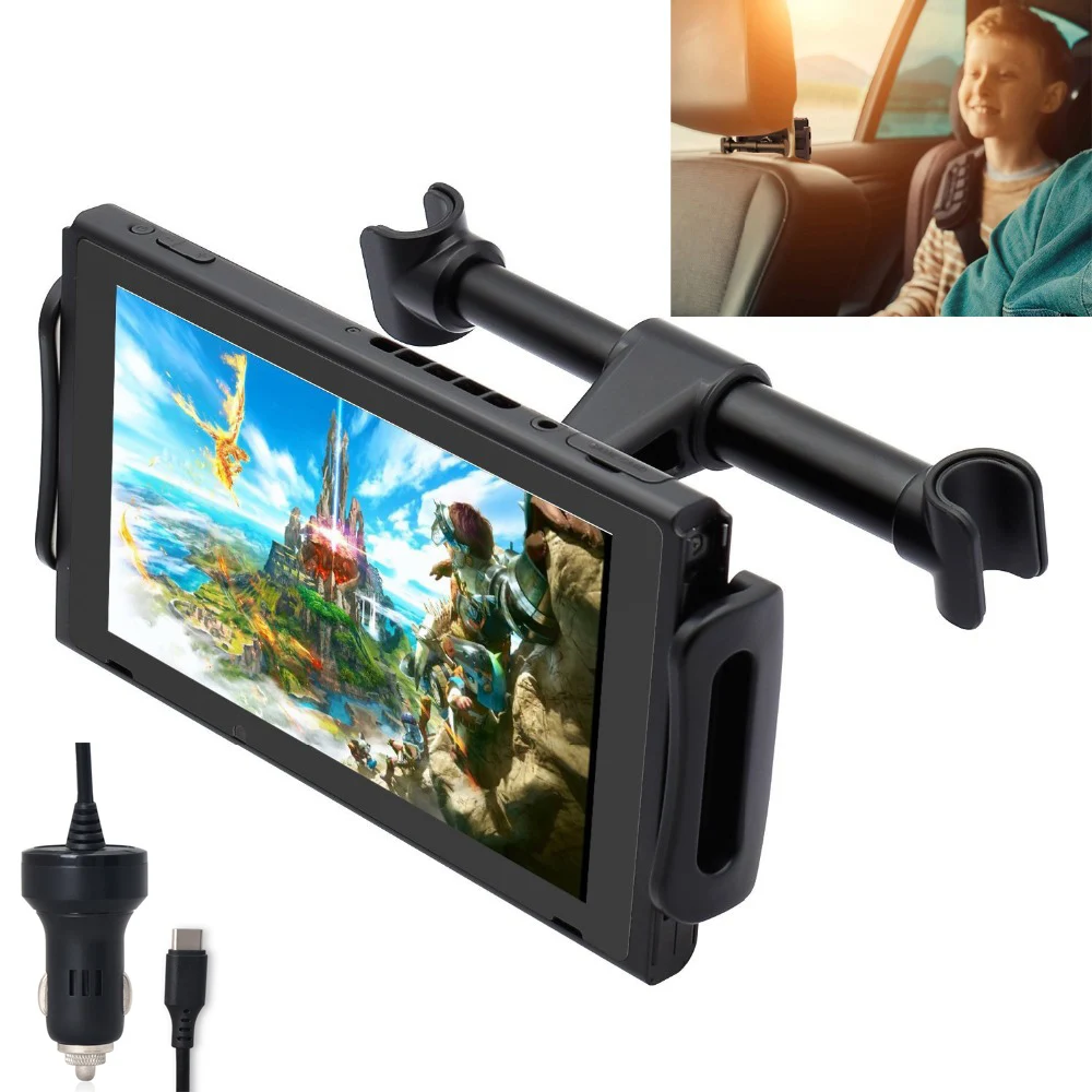 Регулируемый держатель для автомобильного подголовника Nintendo Switch зарядное