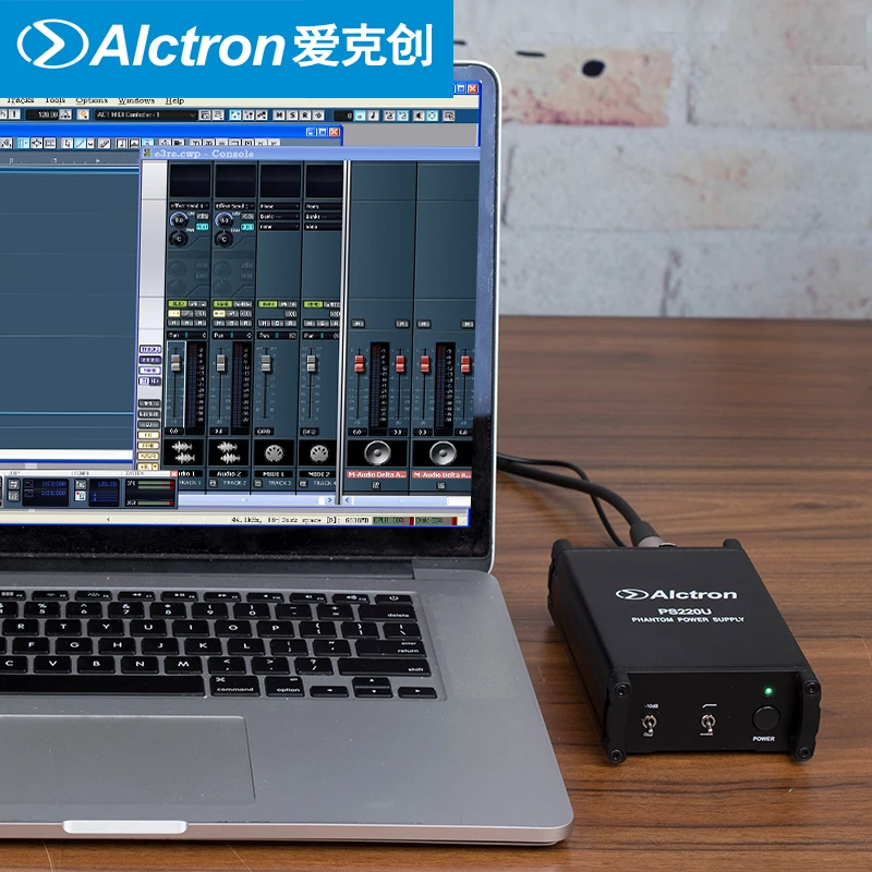 Alctron PS220U 48 В фантомный источник питания USB источник питания Выключатель шумоподавления легкий портативный для конденсаторного микрофона