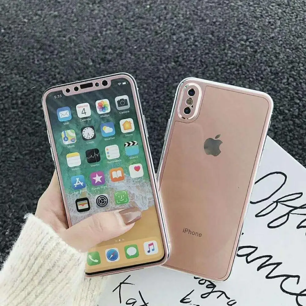 10 комплектов для iPhoneX XS MAX XR металлический передний экран 9 H закаленная Защитная пленка для стекла+ задняя полная защита корпуса