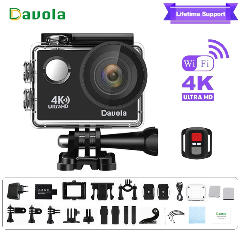 Экшн К камера 4 Спортивная водостойкая подводная Davola HD 1080 P Мини wifi go открытый