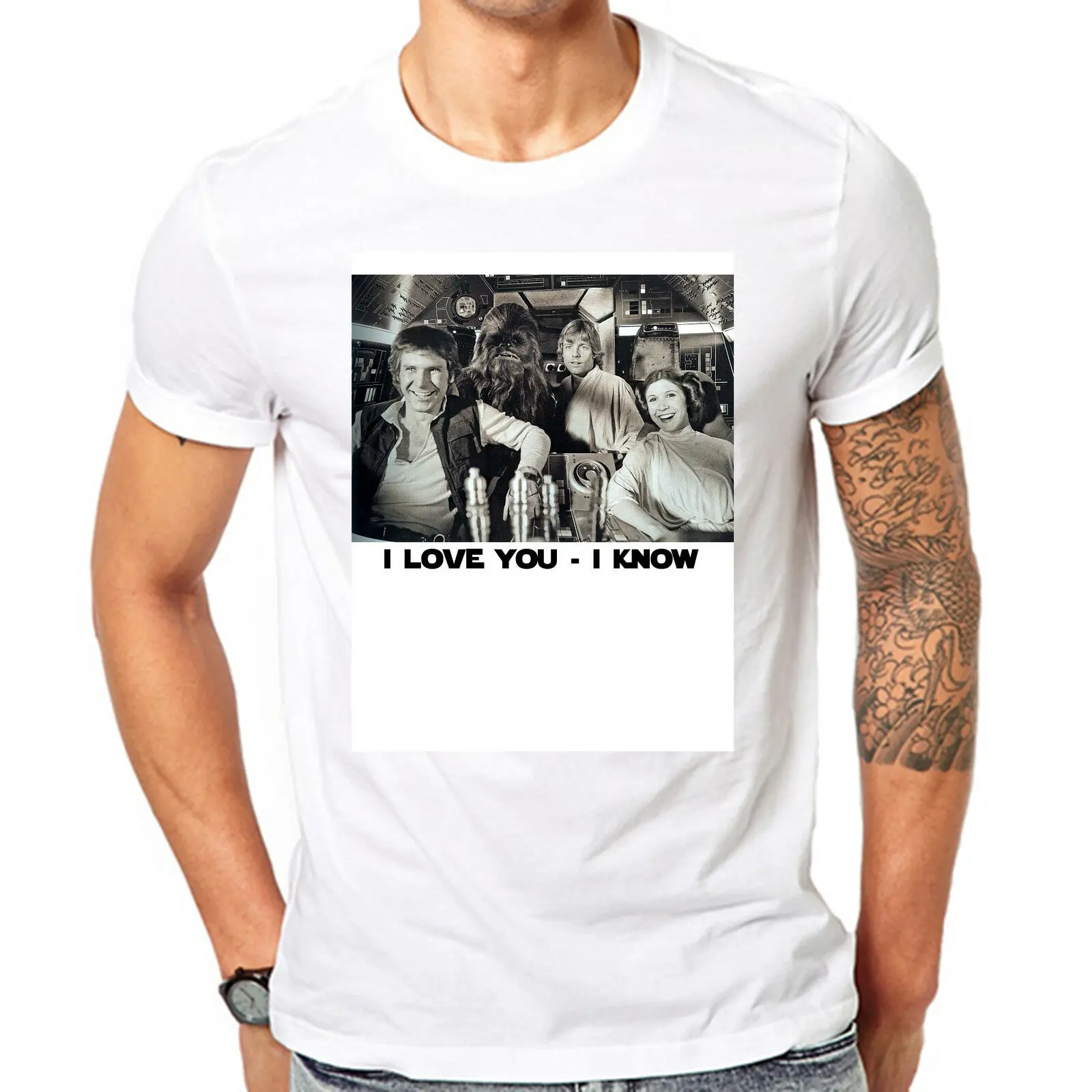 2019 Забавный Принцесса Лея Кэрри Фишером с принтом Звездные войны надписью I Love You