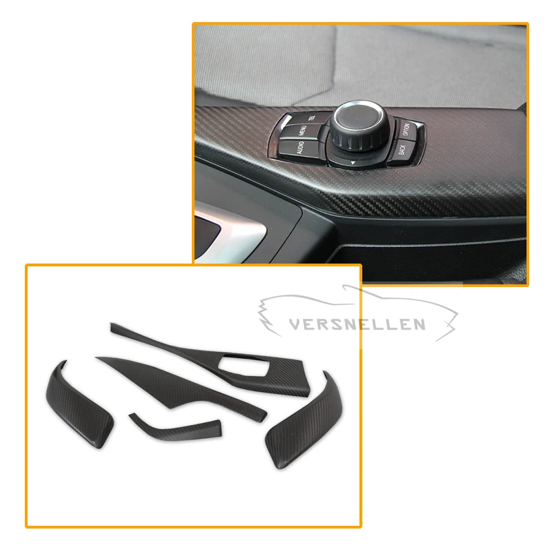 7 шт. глянцевая черная отделка из углеродного волокна внутренняя для BMW 1 серии F20