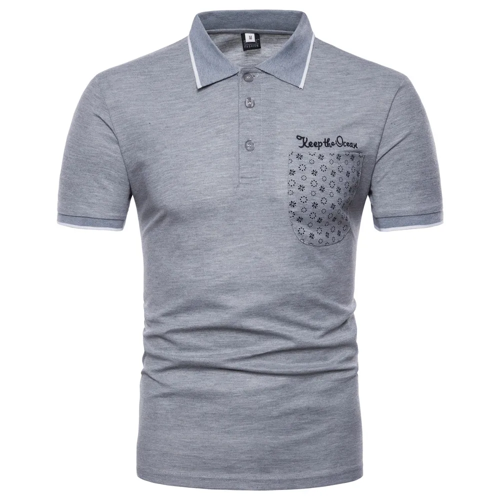 2019 Pocket Design Mens Polo Shirts Solid Short Sleeve Polos Hommes New Summer Cotton Bussines Formal Breathable POLO Shirt | Мужская