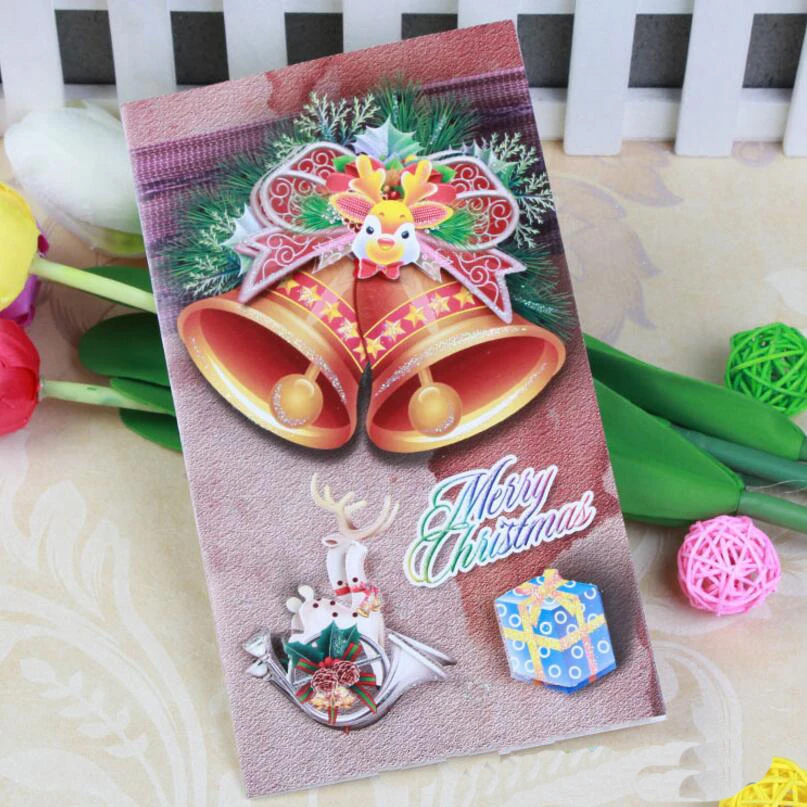 8 шт./лот бумажные складные поздравительные открытки Детская мультяшная